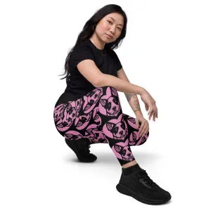 DOG BREED LEGGINGS with pockets - AUSTRALIAN STUMPY TAIL CATTLE DOG - HERTTAHOUND - pink