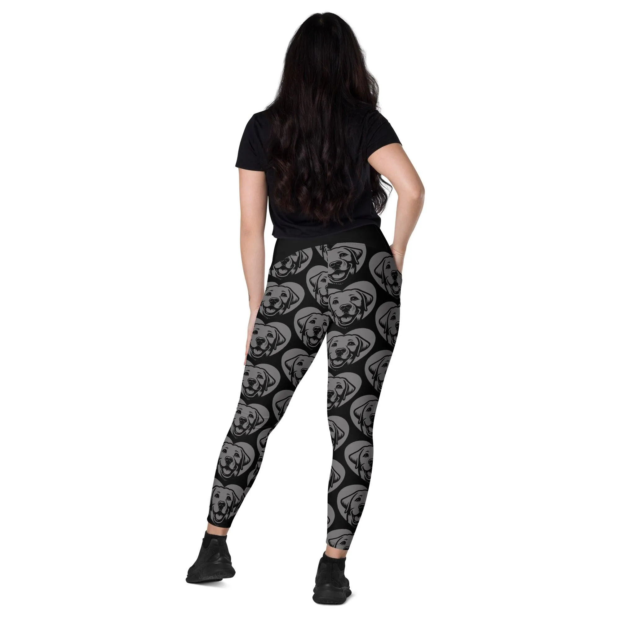 DOG BREED LEGGINGS with pockets - LABRADOR RETRIEVER - HERTTAHOUND - grey