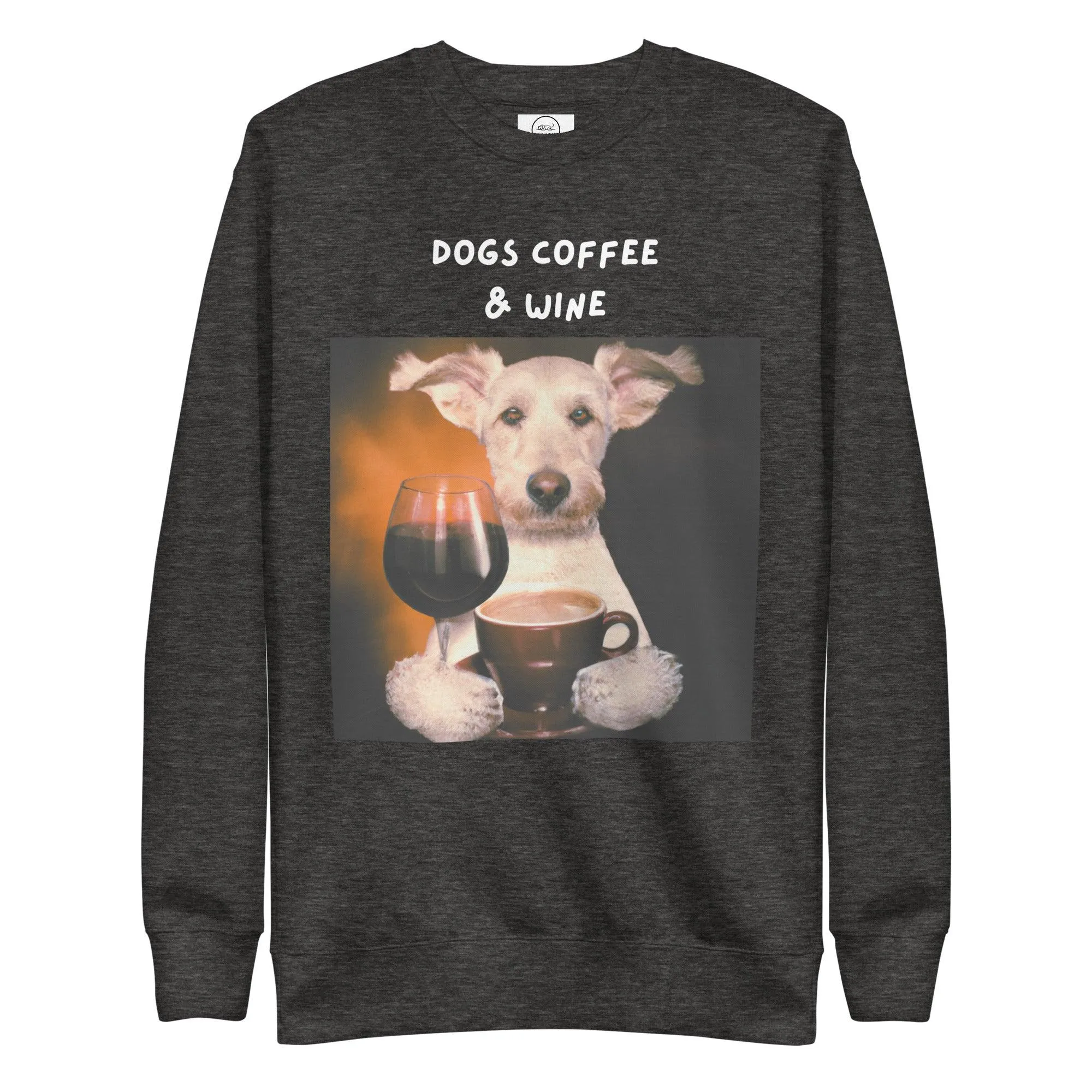 Dogs, Coffee & Wine Lover Premium Cotton Sweatshirt