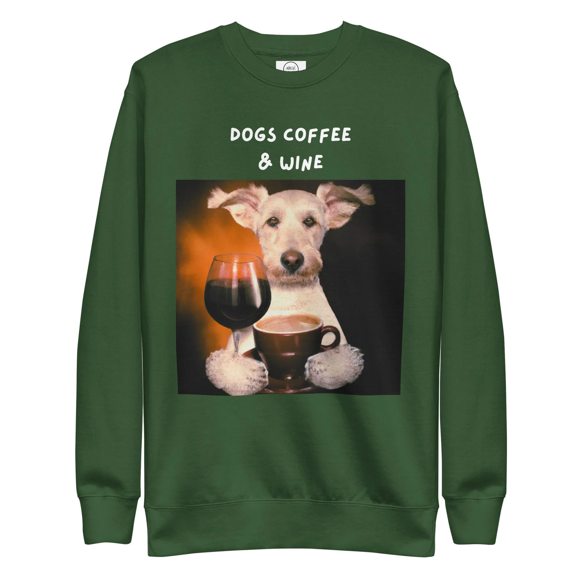 Dogs, Coffee & Wine Lover Premium Cotton Sweatshirt