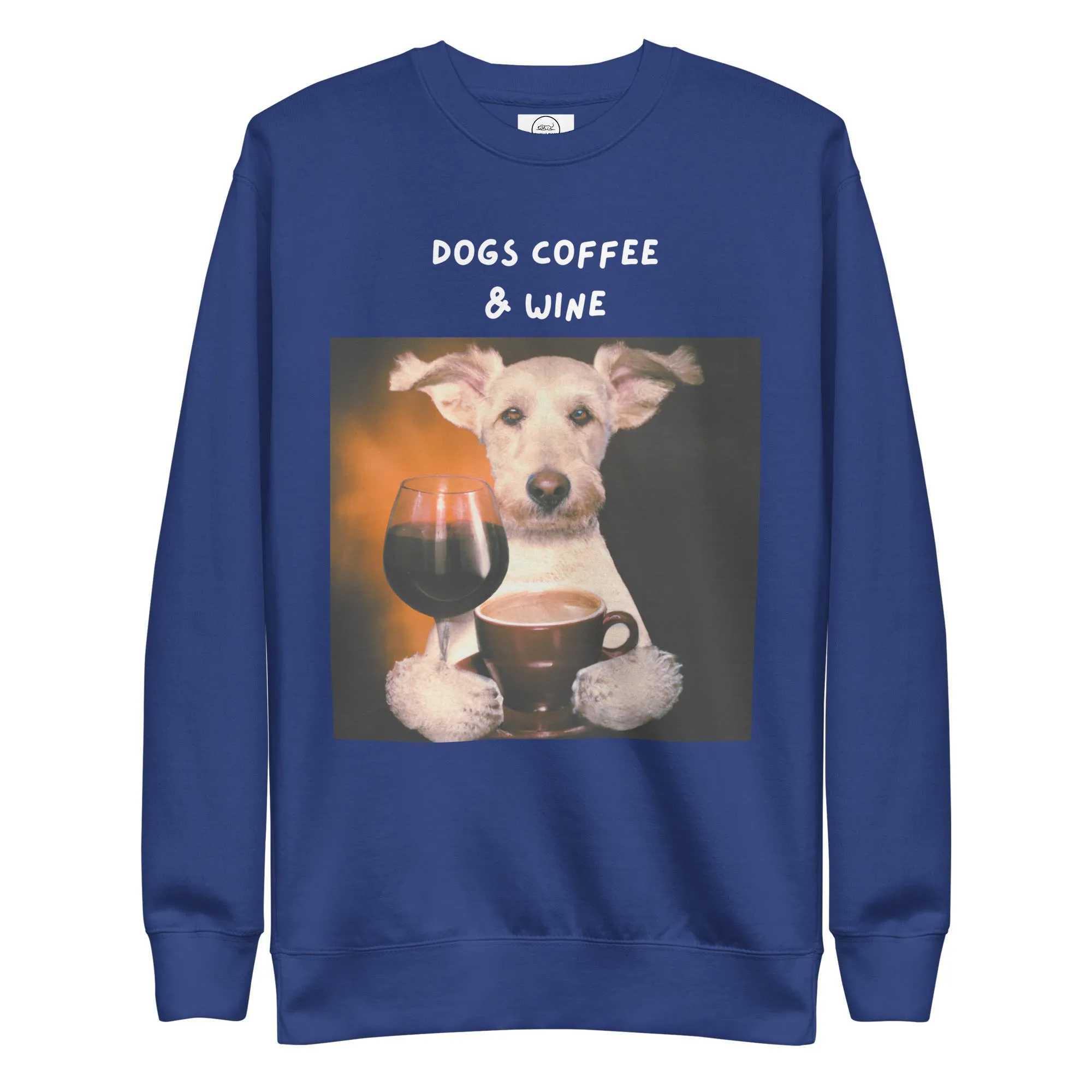 Dogs, Coffee & Wine Lover Premium Cotton Sweatshirt