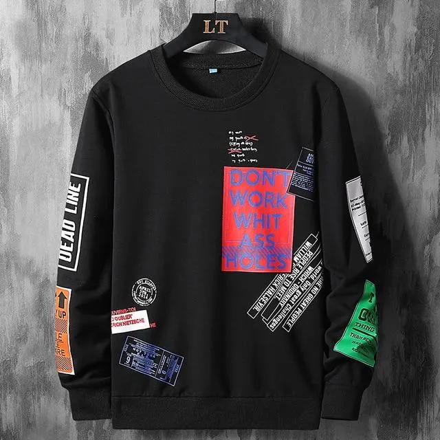 Don't Work Whit Graffiti Sweatshirt For Men
