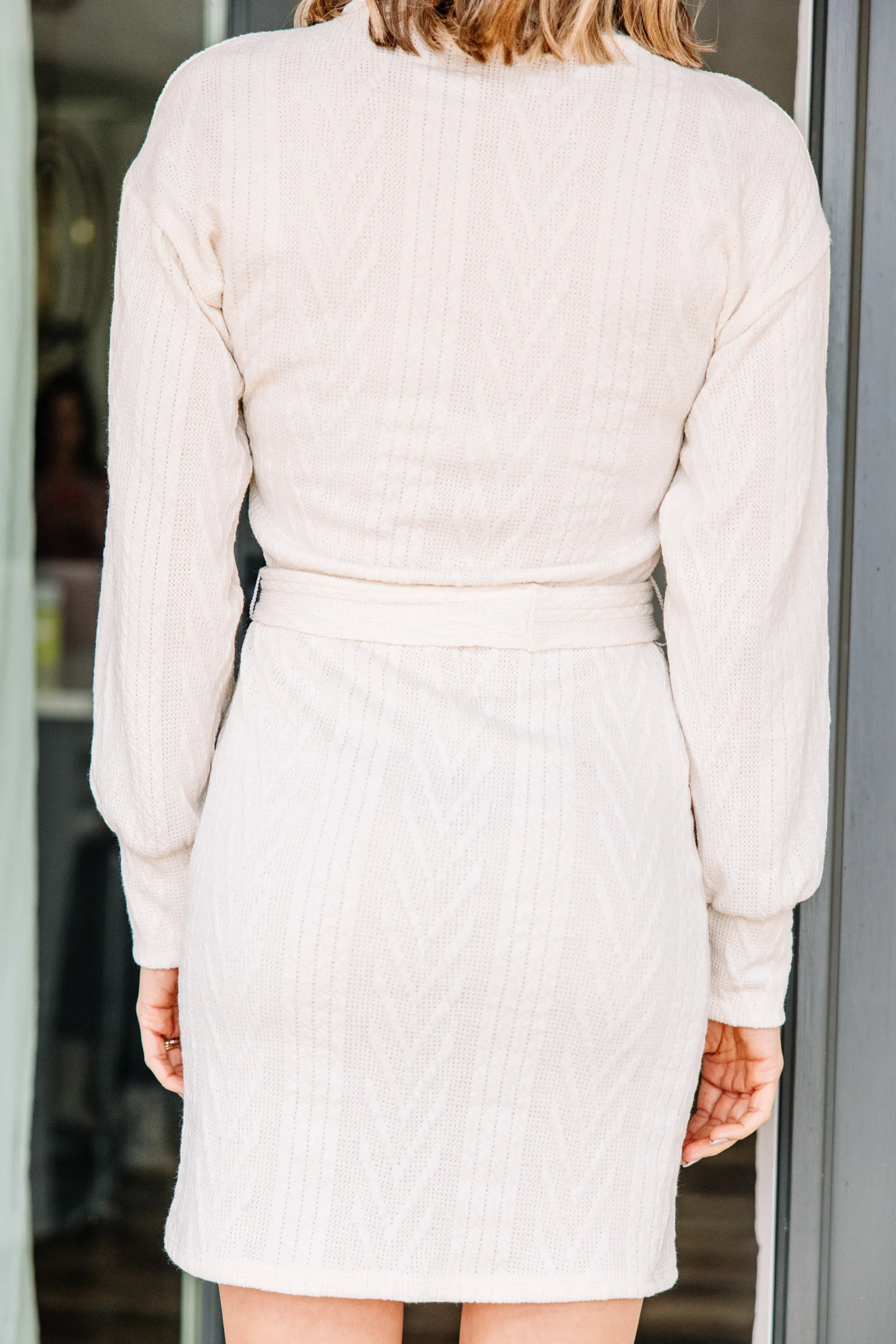 Don't Worry White Sweater Dress