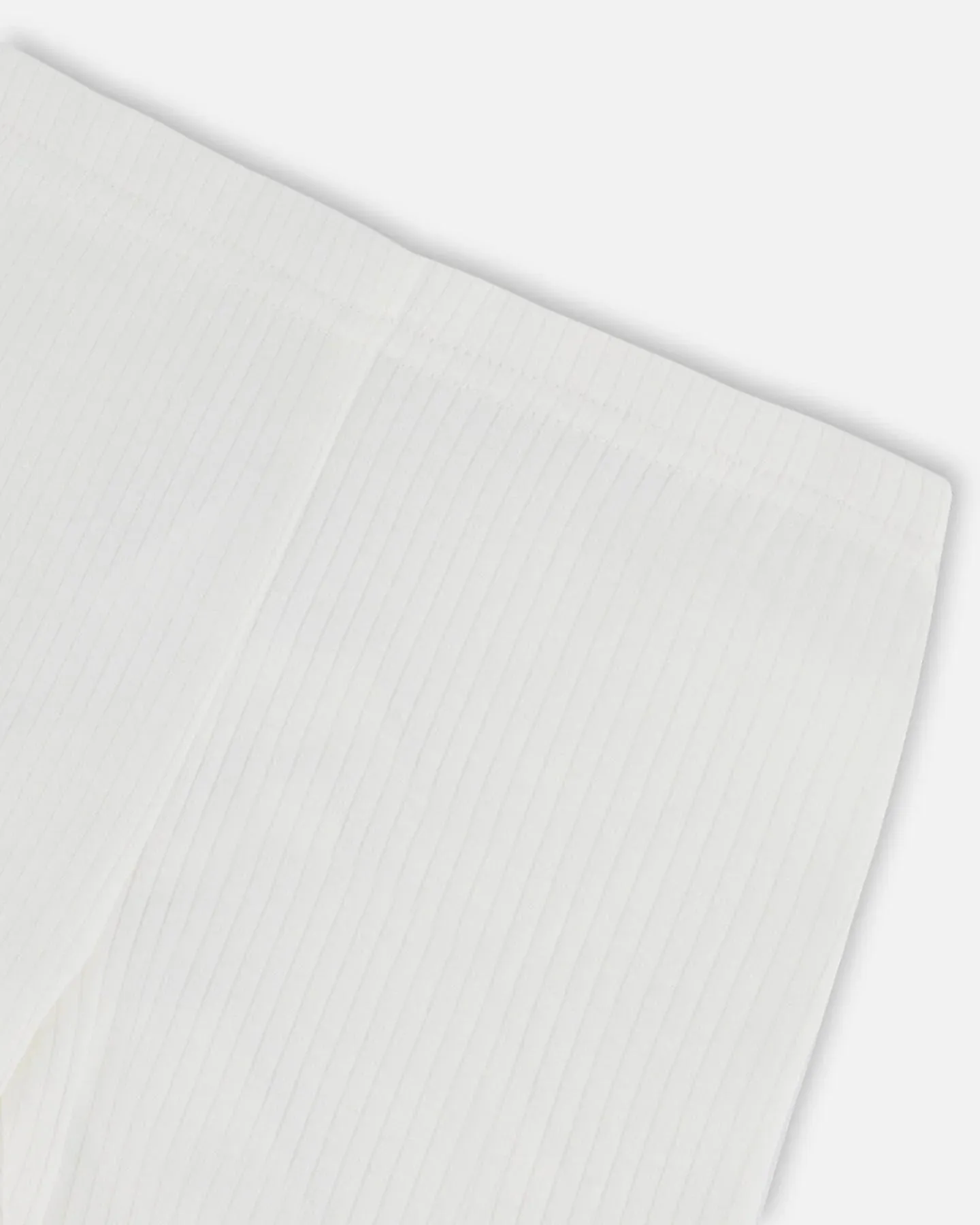 DPD Ruffle Capri Ribbed Legging in Off White