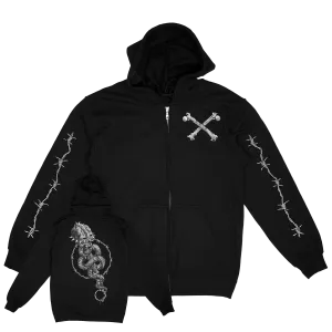 Dylan Garrett Smith "Mace" Black Zip-Up Sweatshirt