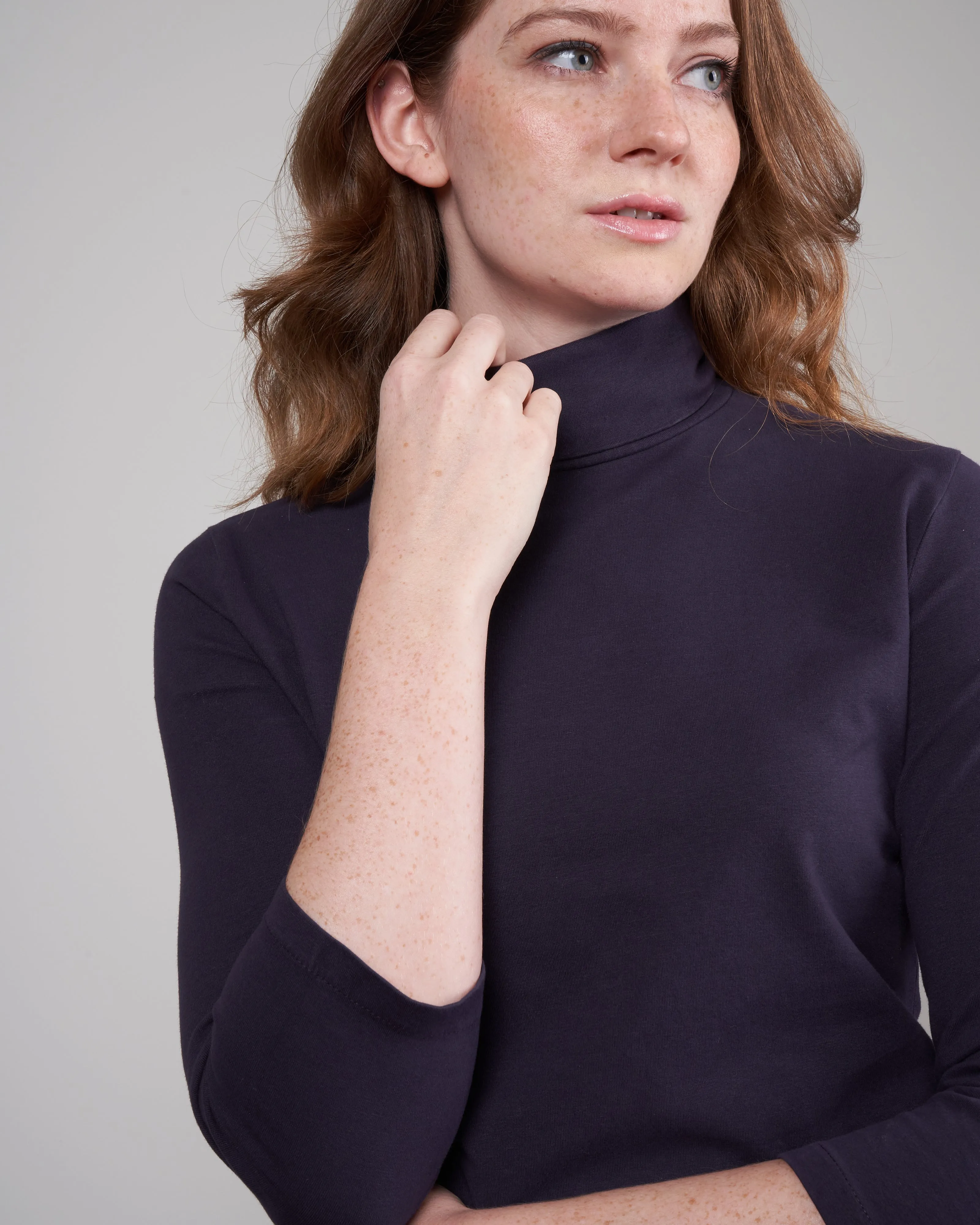 elbow sleve turtleneck - mirtillo