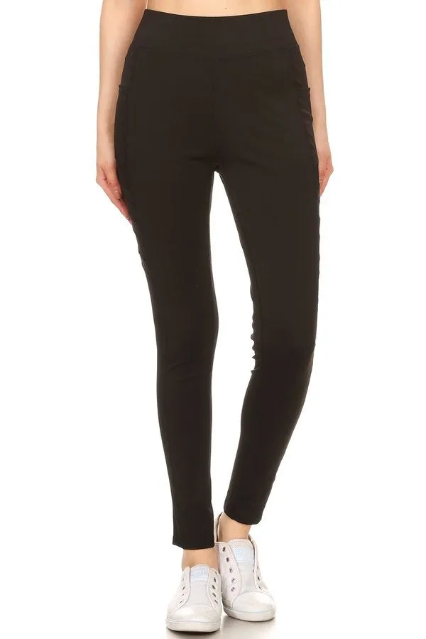 Elegant yoga pants with cutout mesh side panels