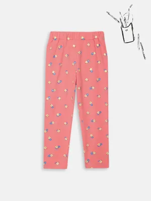 Elle Kids Girls Coral Printed Regular Fit Leggings