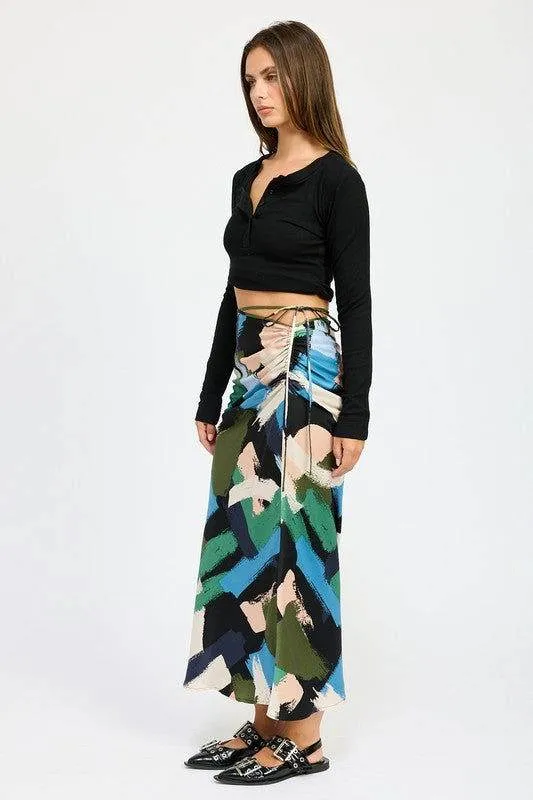 Emory Park Side Ruched Midi Skirt