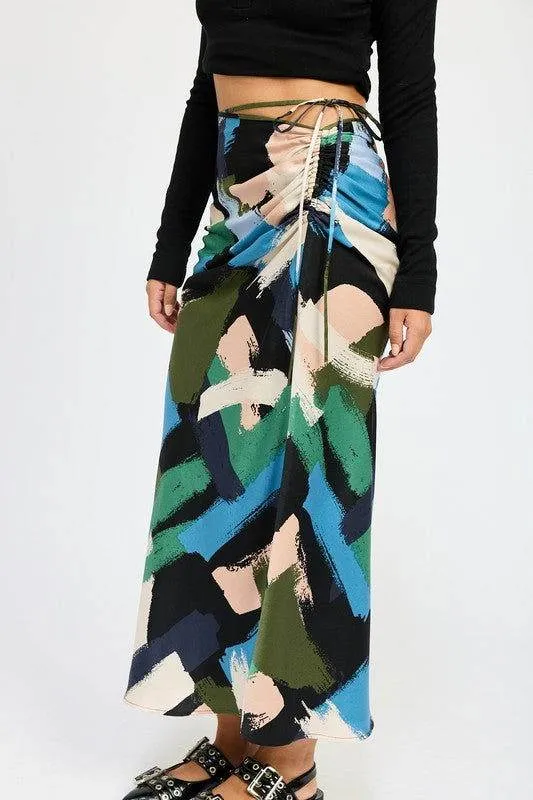 Emory Park Side Ruched Midi Skirt