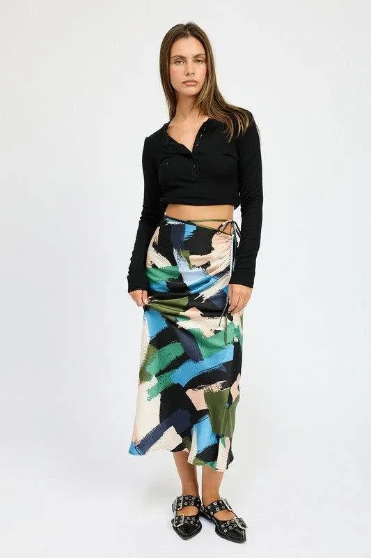 Emory Park Side Ruched Midi Skirt