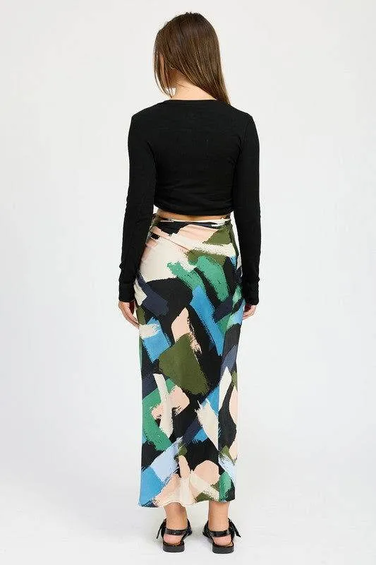 Emory Park Side Ruched Midi Skirt