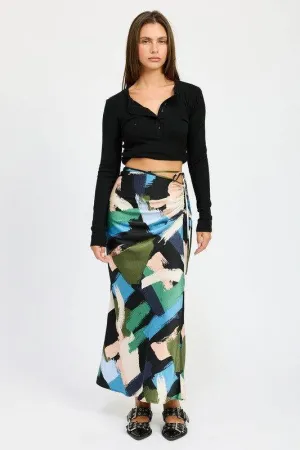 Emory Park Side Ruched Midi Skirt
