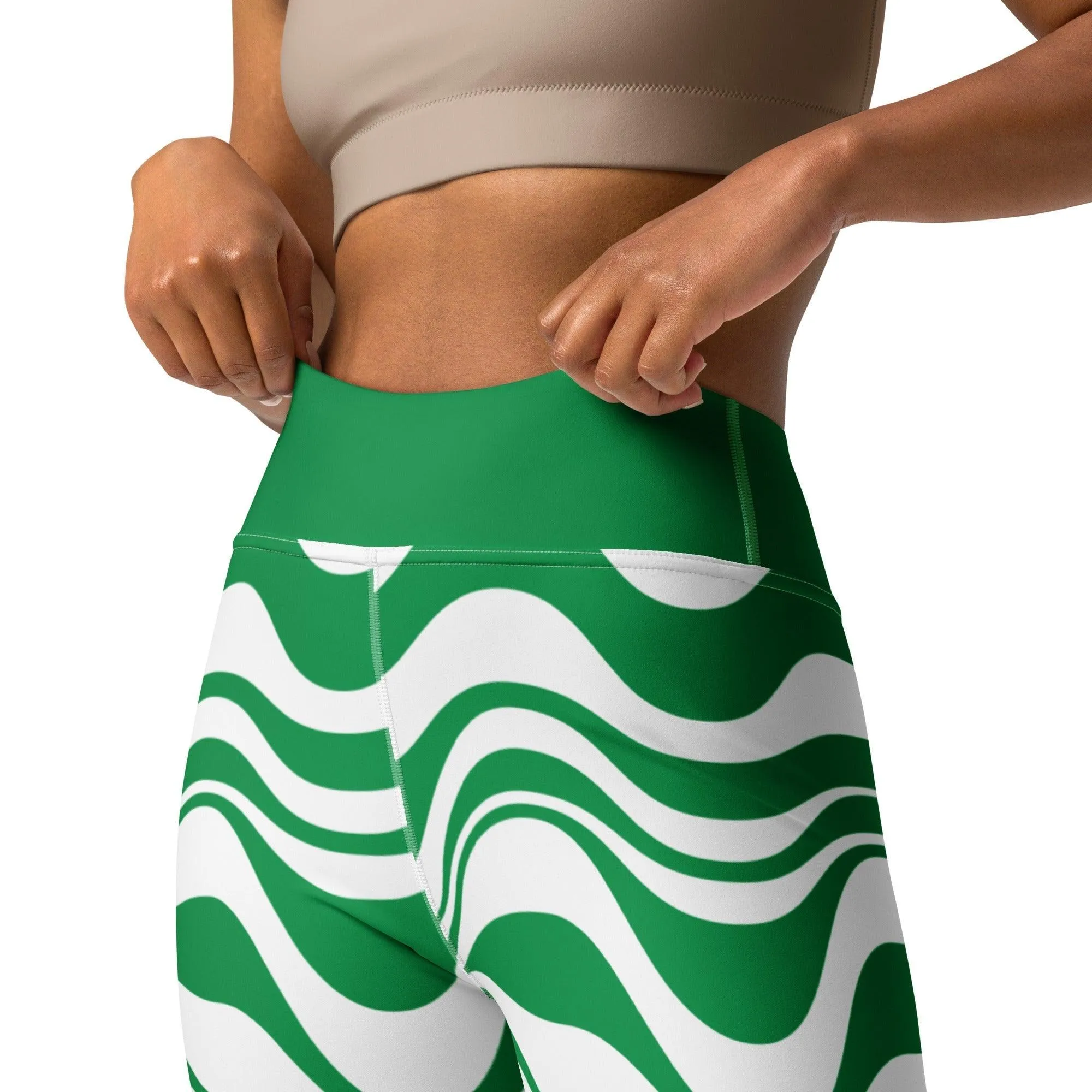 ENERGY WAVES green -2- Yoga Leggings