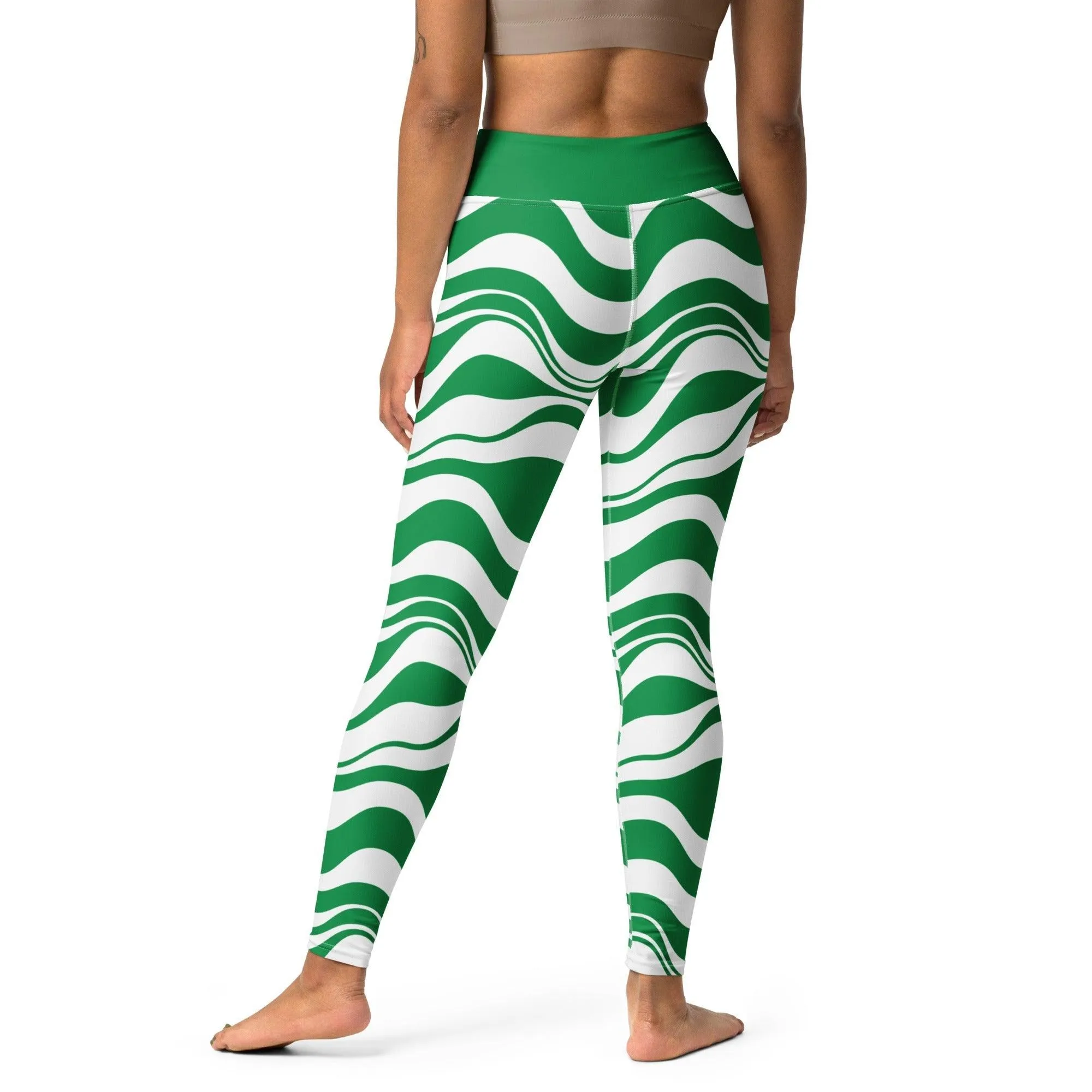 ENERGY WAVES green -2- Yoga Leggings