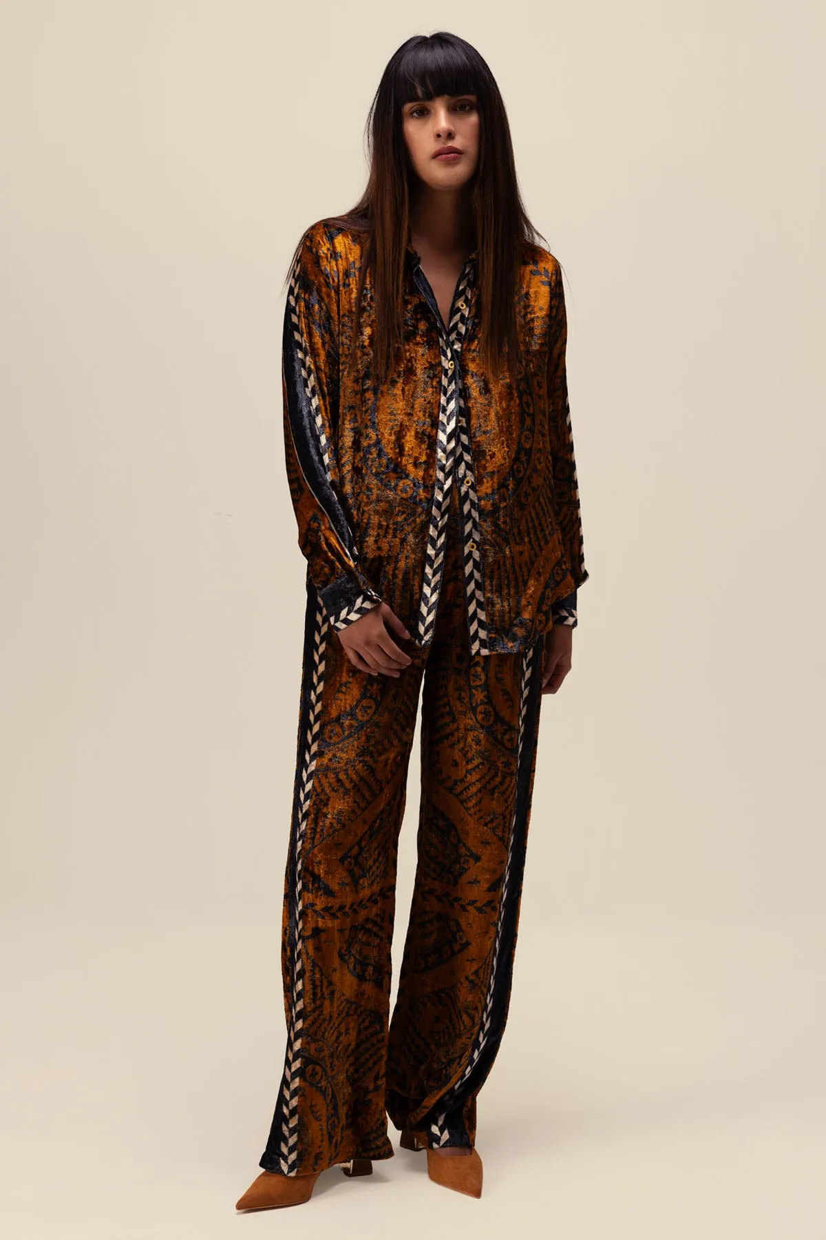Ethnic Print Velvet Co-ord Set