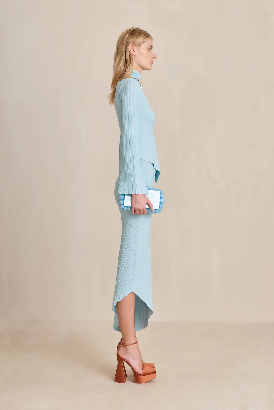 EWEN KNIT SKIRT - HYDRANGEA