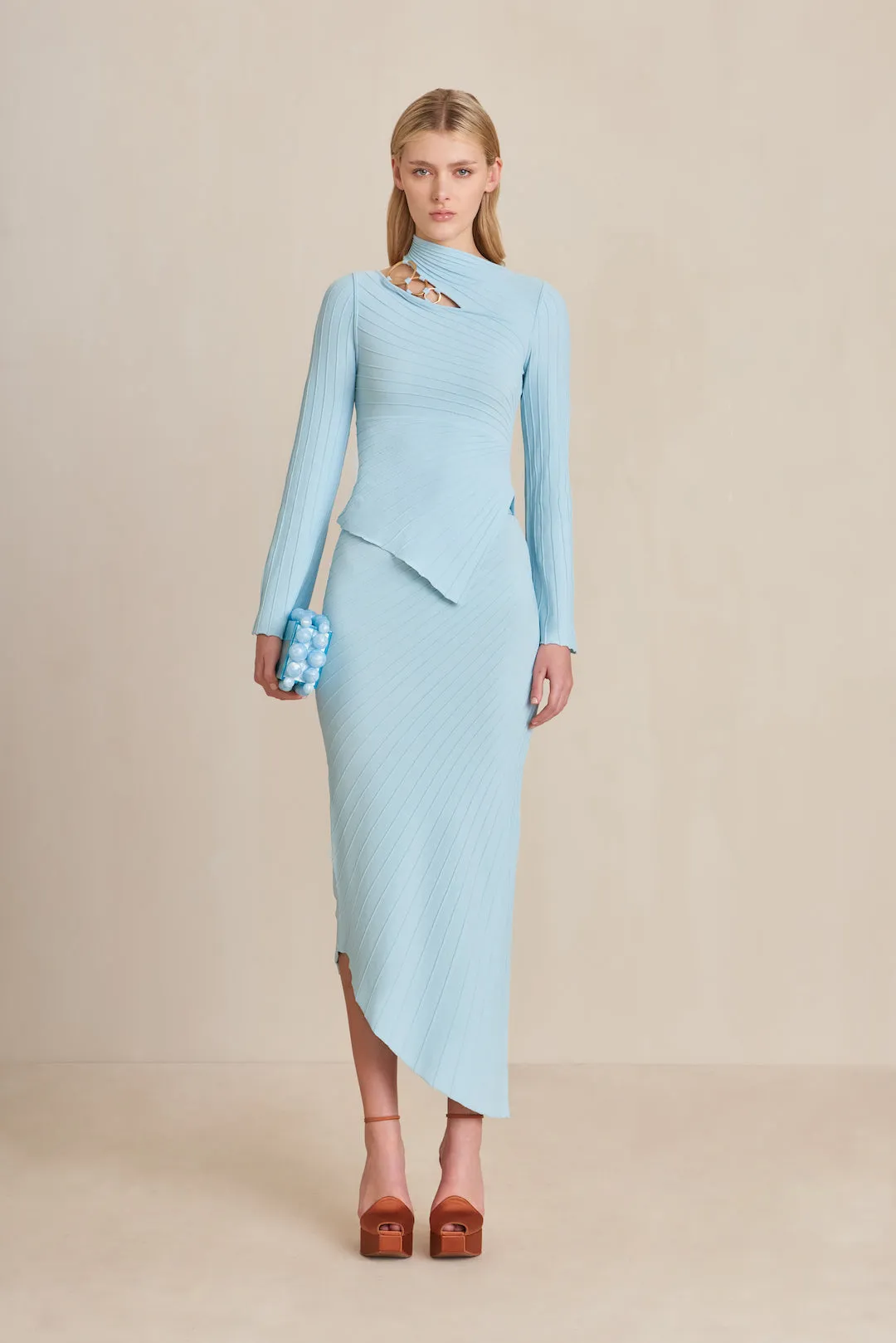 EWEN KNIT SKIRT - HYDRANGEA