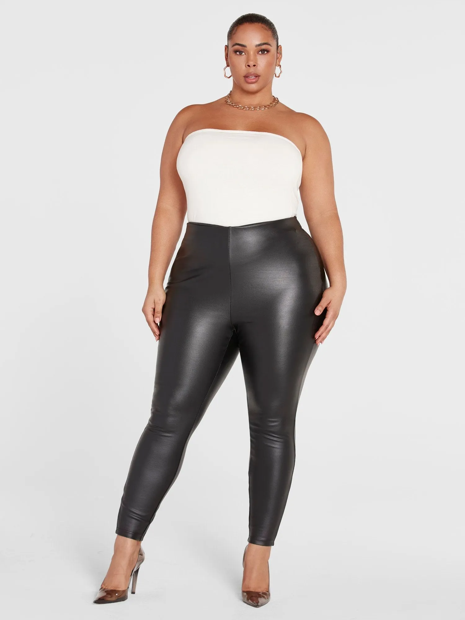Fashion To Figure - Tamara Coated Ponte Knit Leggings