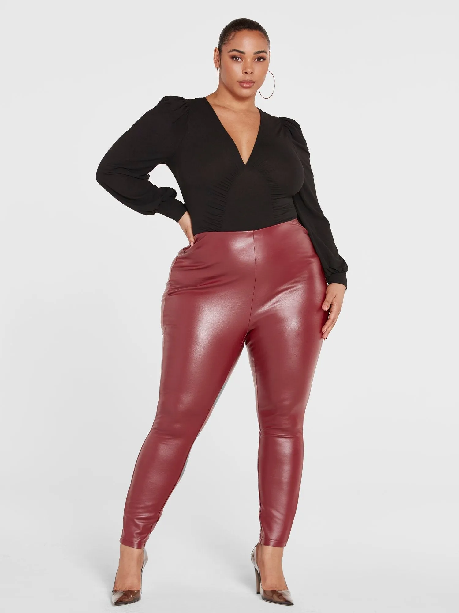 Fashion To Figure - Tamara Coated Ponte Knit Leggings