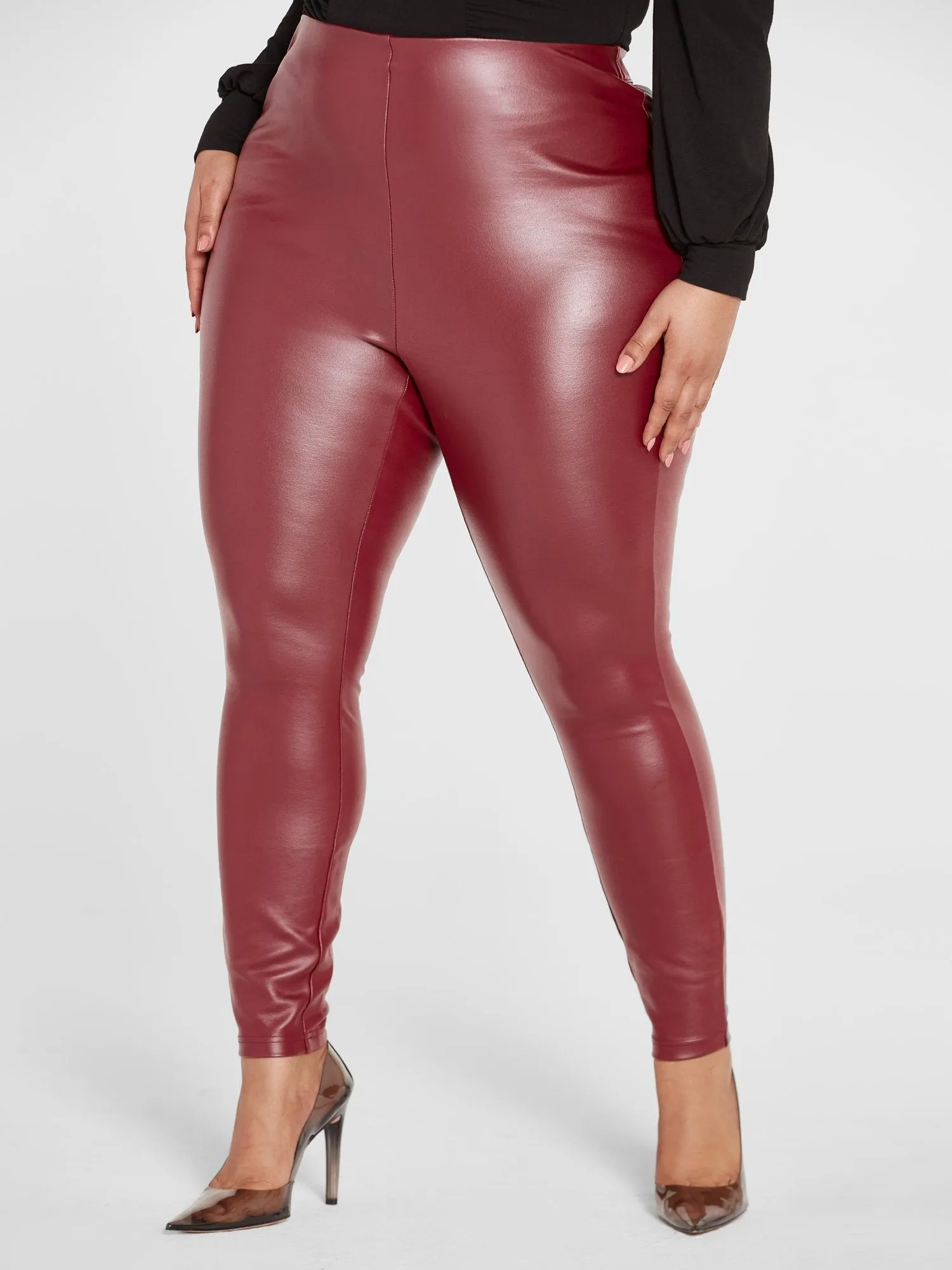 Fashion To Figure - Tamara Coated Ponte Knit Leggings