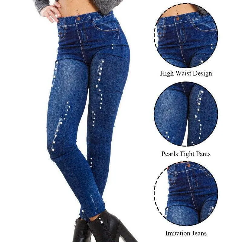 Faux Denim Legging