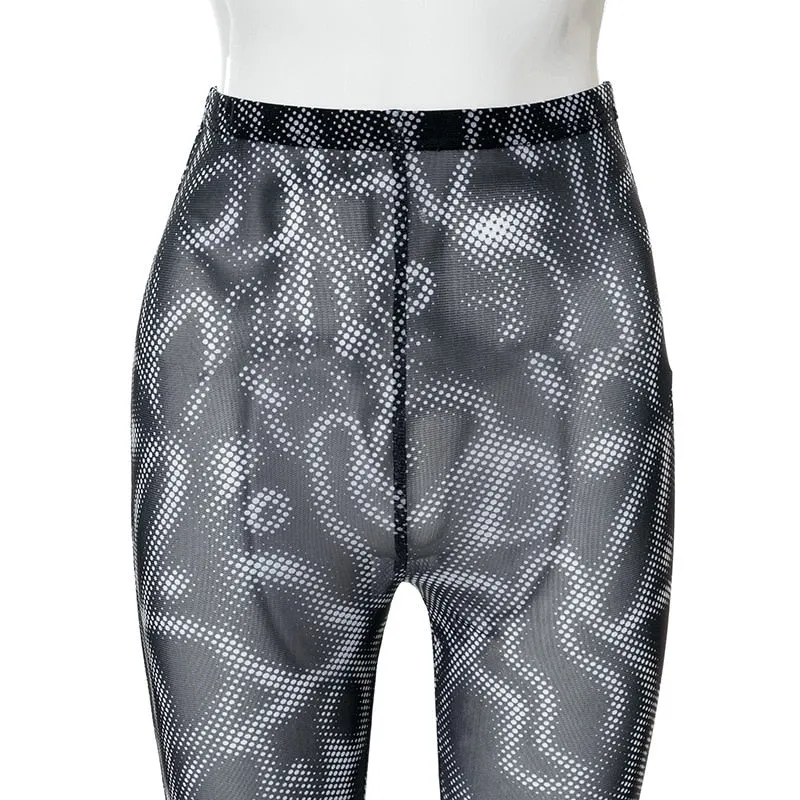 Flared Leg Sheer Pants