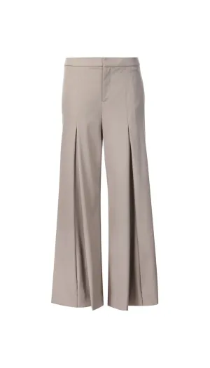 Flared pleated trousers