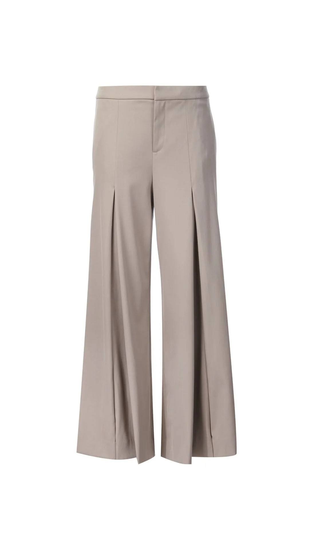 Flared pleated trousers