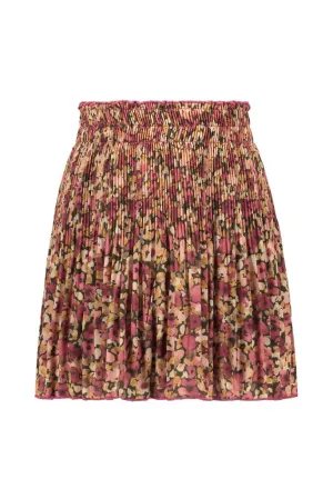 Floral Print Pleated Skirt