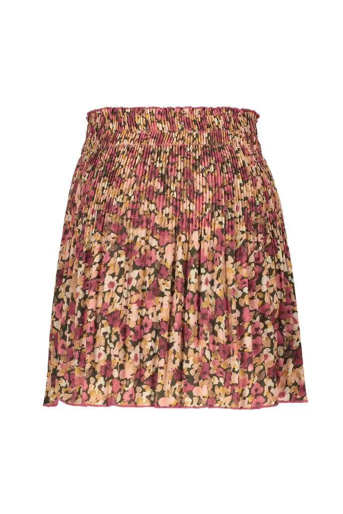 Floral Print Pleated Skirt