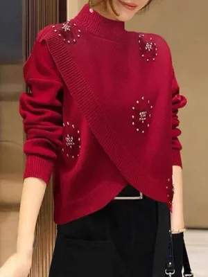 Frederina Trui | Casual Studs Turtleneck Trui