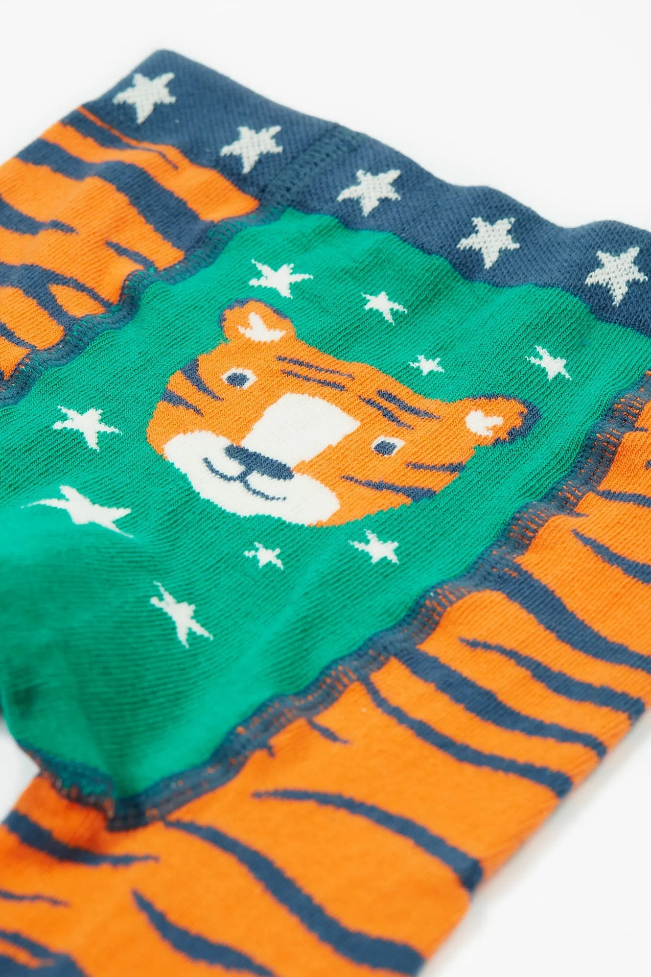 Frugi Little Knitted Leggings - Tiger/Tiger Face
