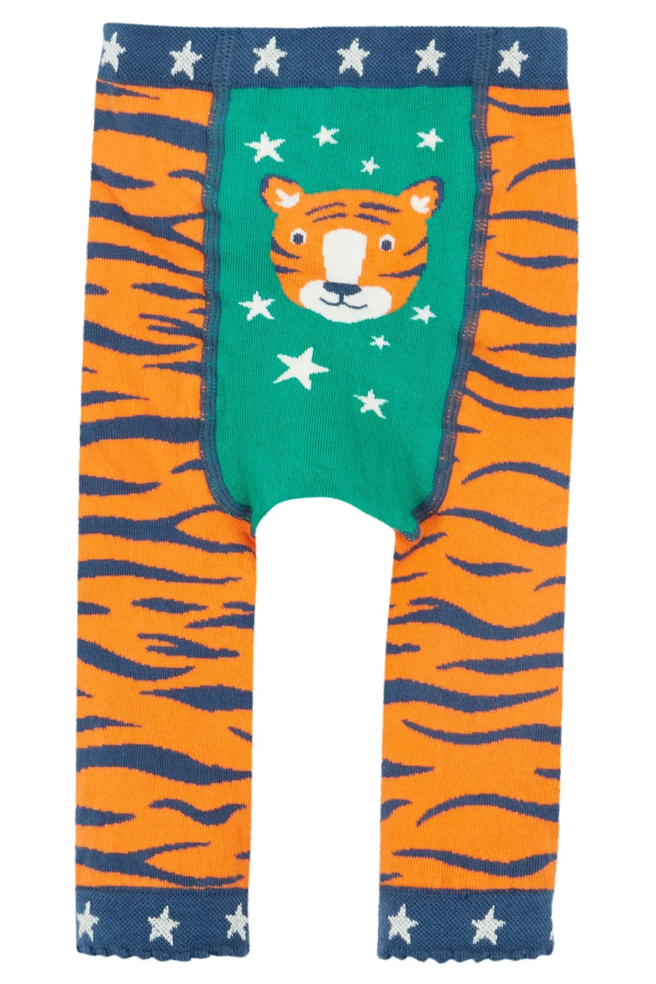 Frugi Little Knitted Leggings - Tiger/Tiger Face
