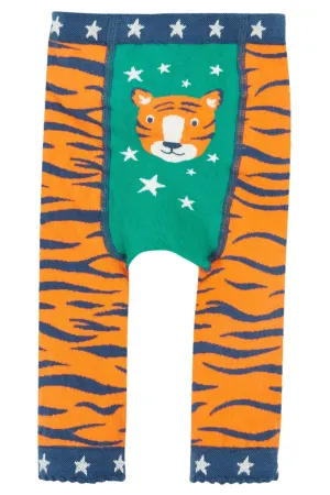 Frugi Little Knitted Leggings - Tiger/Tiger Face