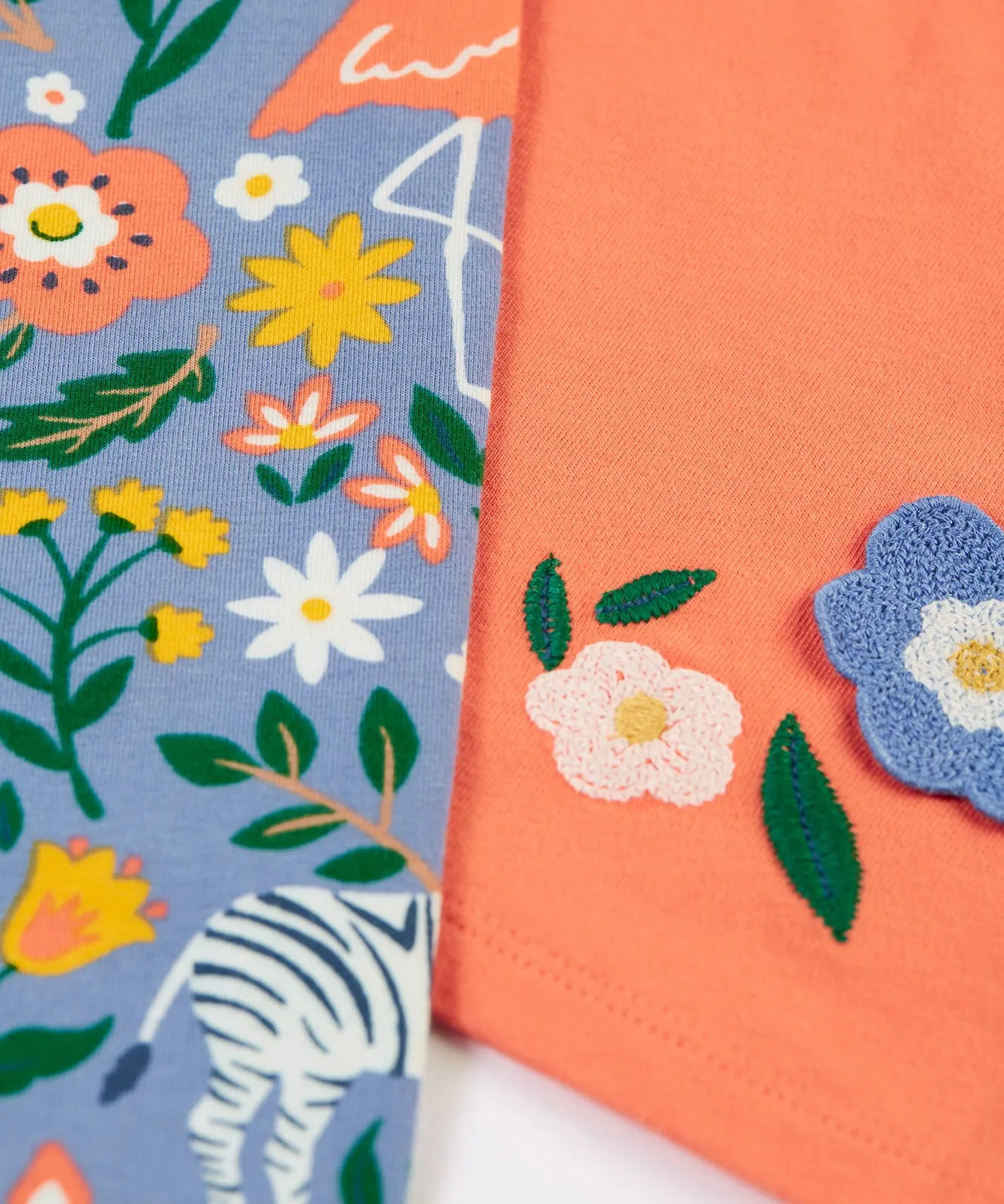 Frugi Opal Outfit - Cantaloupe/Rainforest Friends