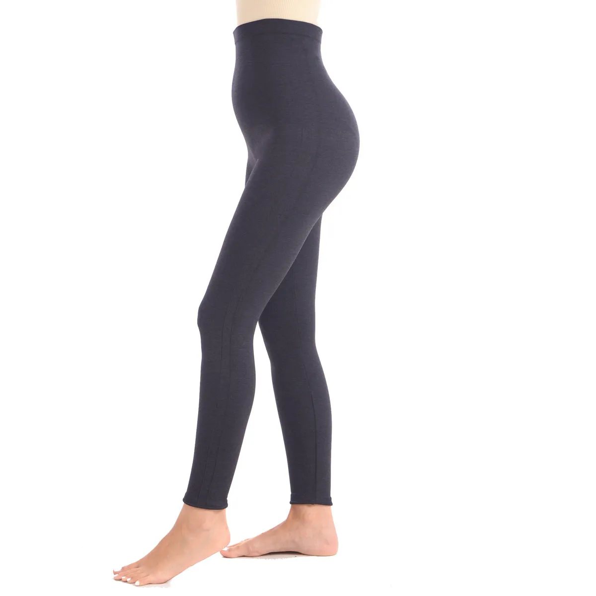 Full Shaping Legging with Double Layer 5" Waistband - Ash Grey