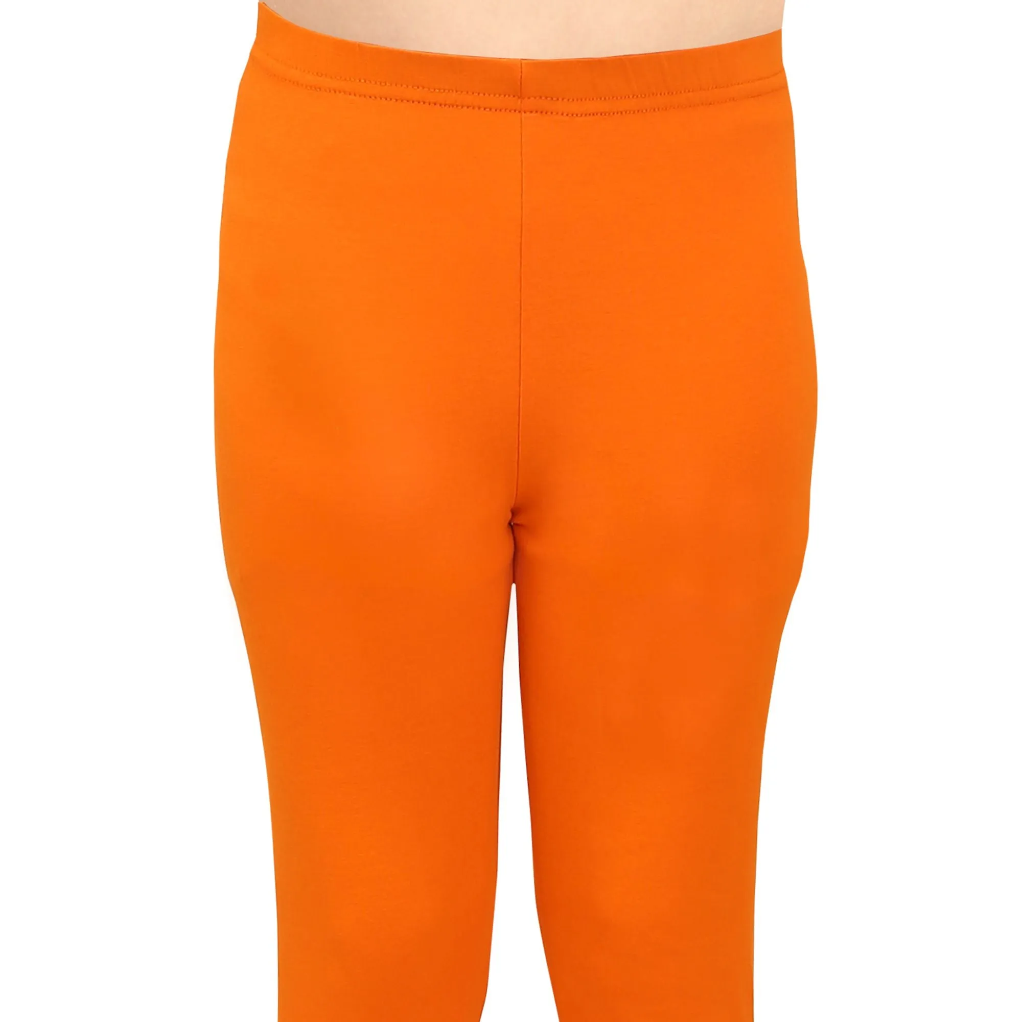 Girls Dark Orange Ankle Length Legging
