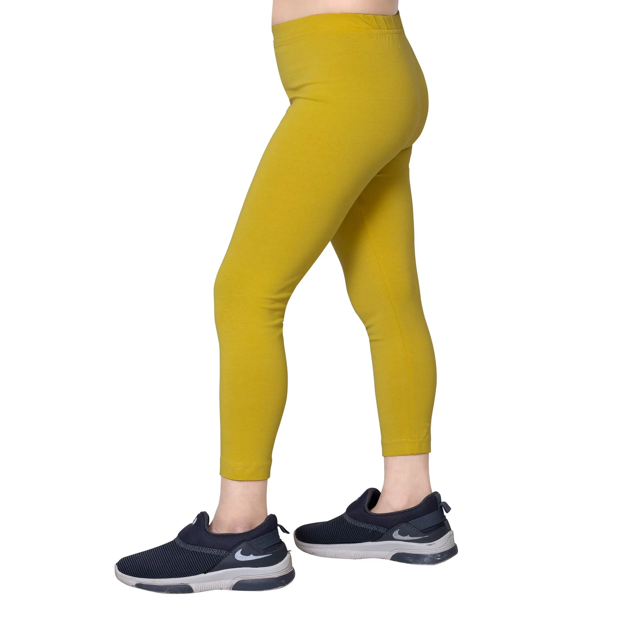 Girls Dull Lemon Ankle Length Legging