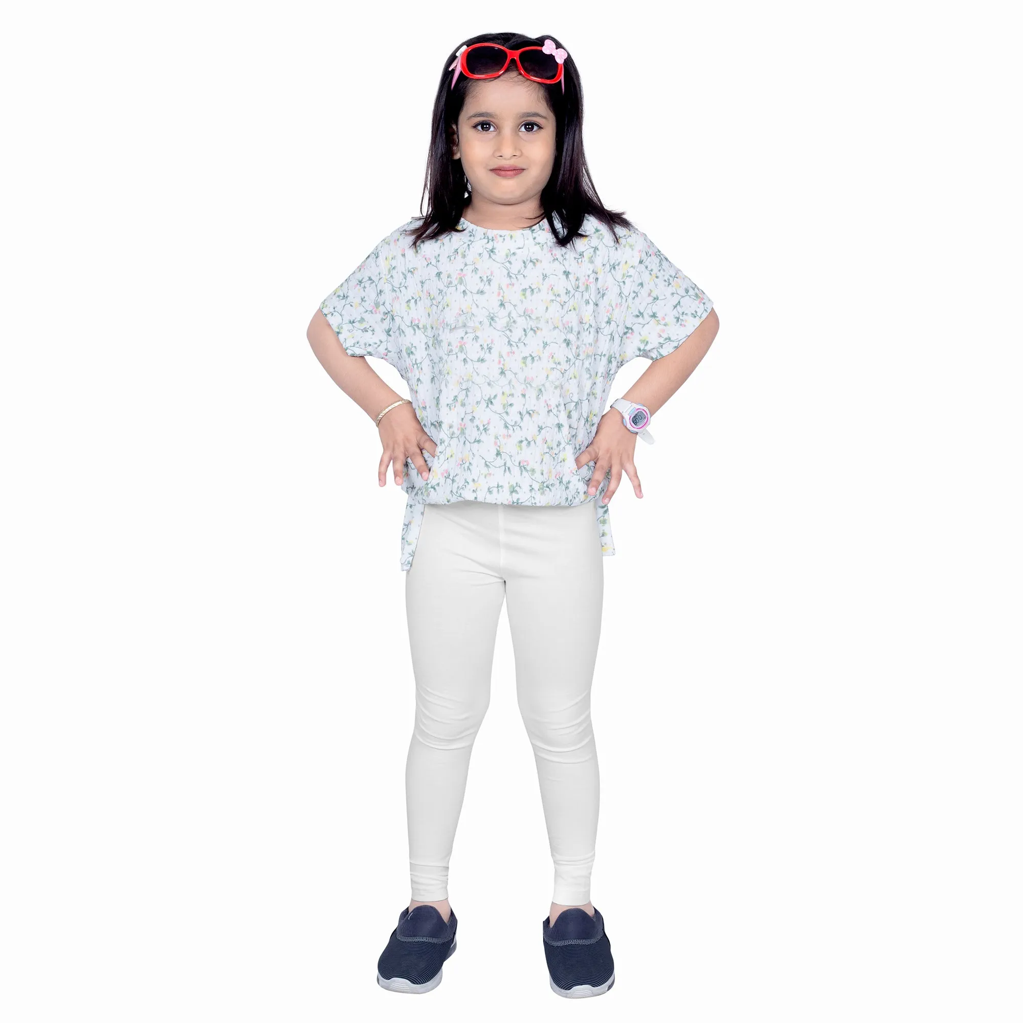 Girls Ecru Regular Legging