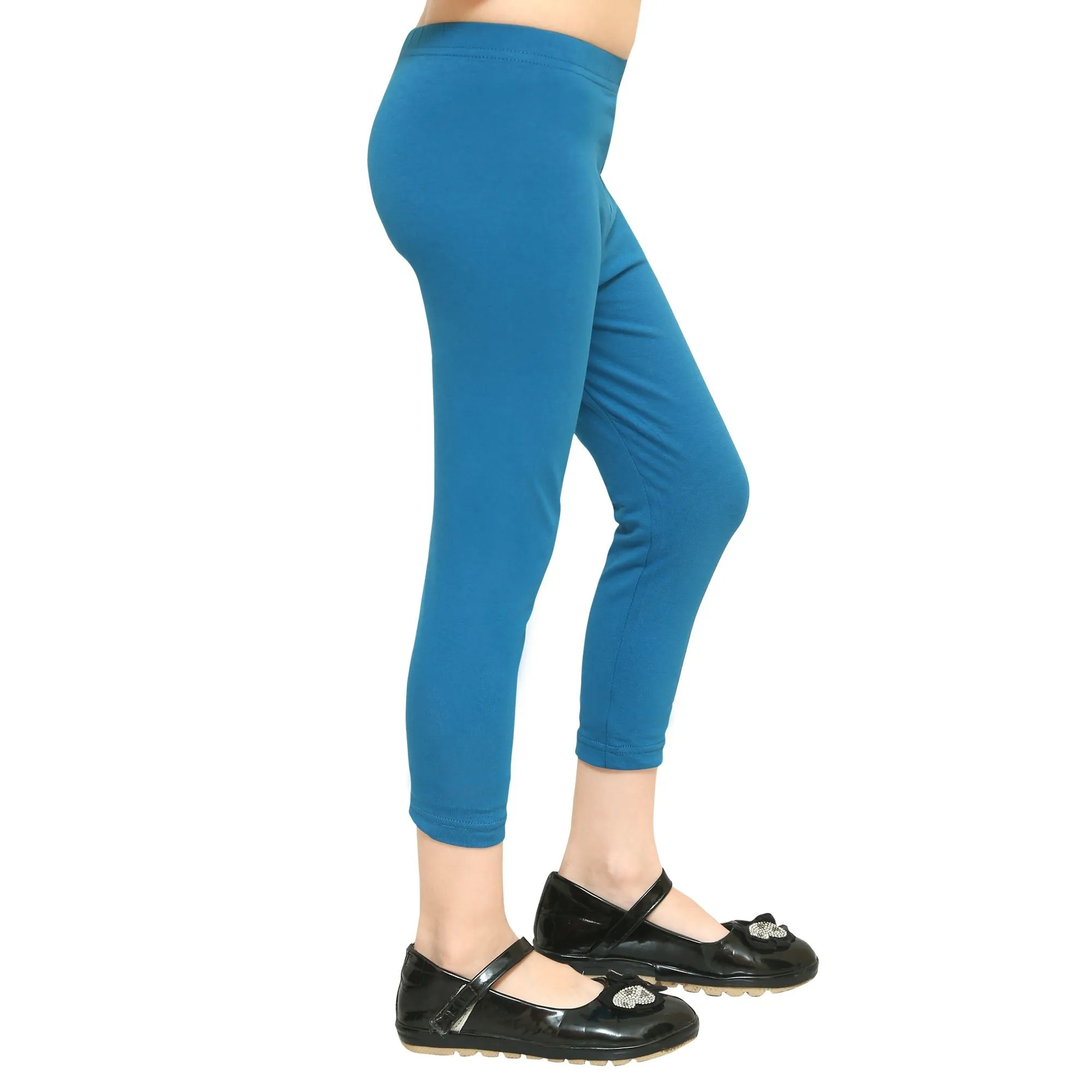 Girls Teal Ankle Length Legging