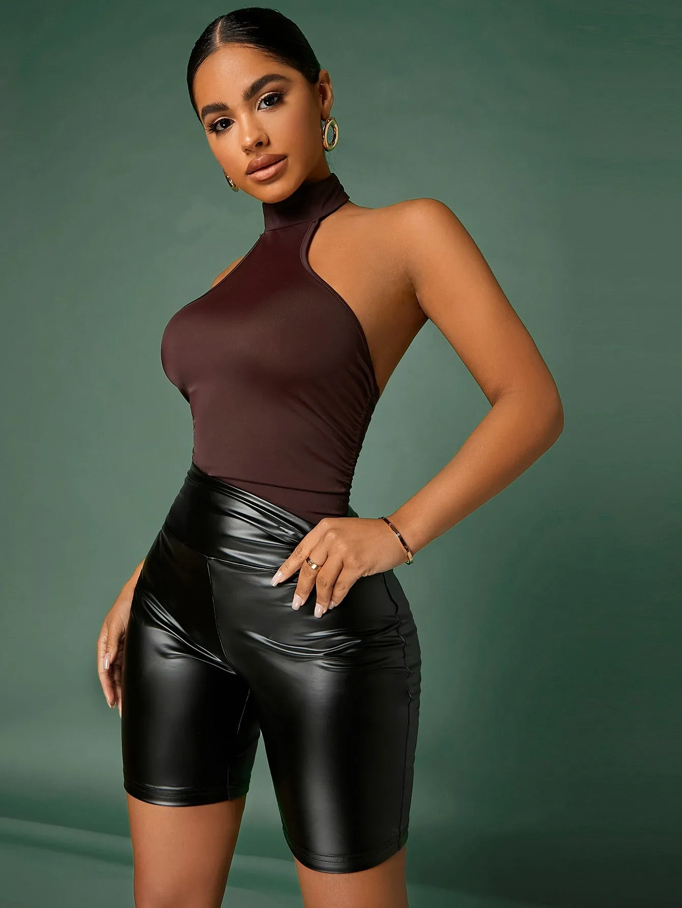 Glamorous Plain Short Women Leggings