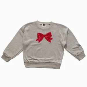 Gold and Red Sequin Sparkle Bow Sweatshirt