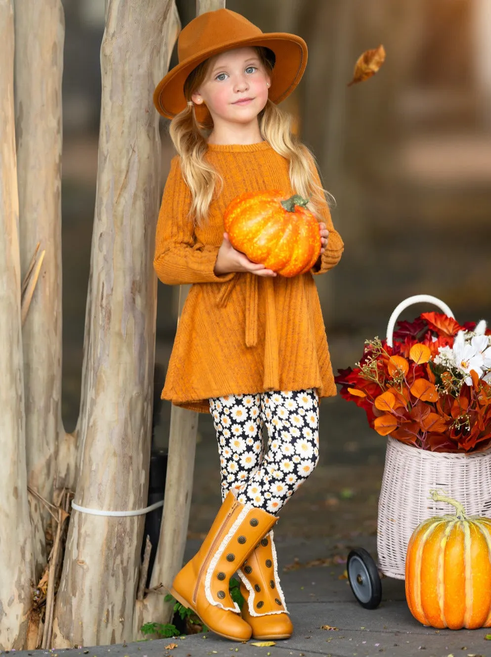 Golden Daisy Girls Top And Legging Set