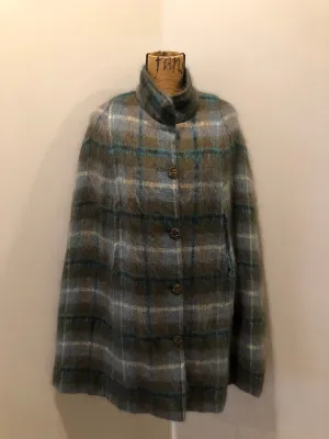 Green Plaid Mohair Cape