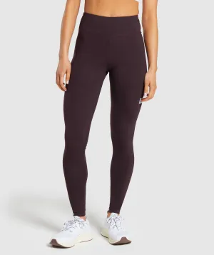 Gymshark Block Cotton Leggings - Plum Brown