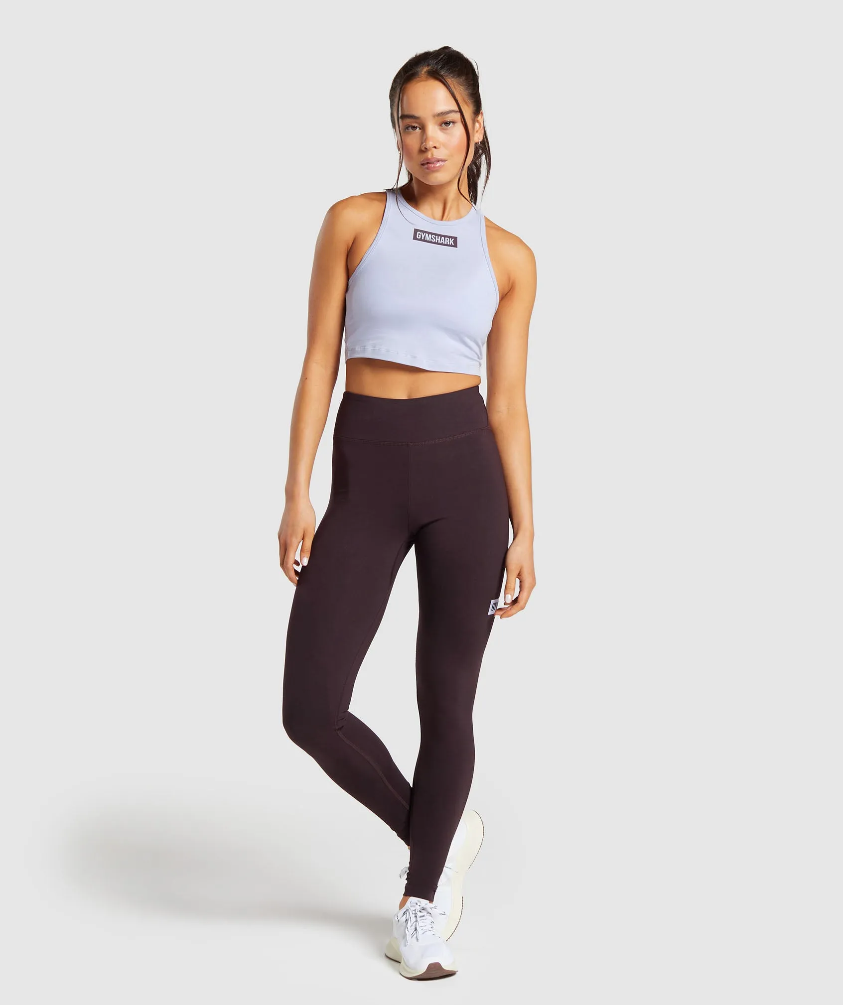 Gymshark Block Cotton Leggings - Plum Brown