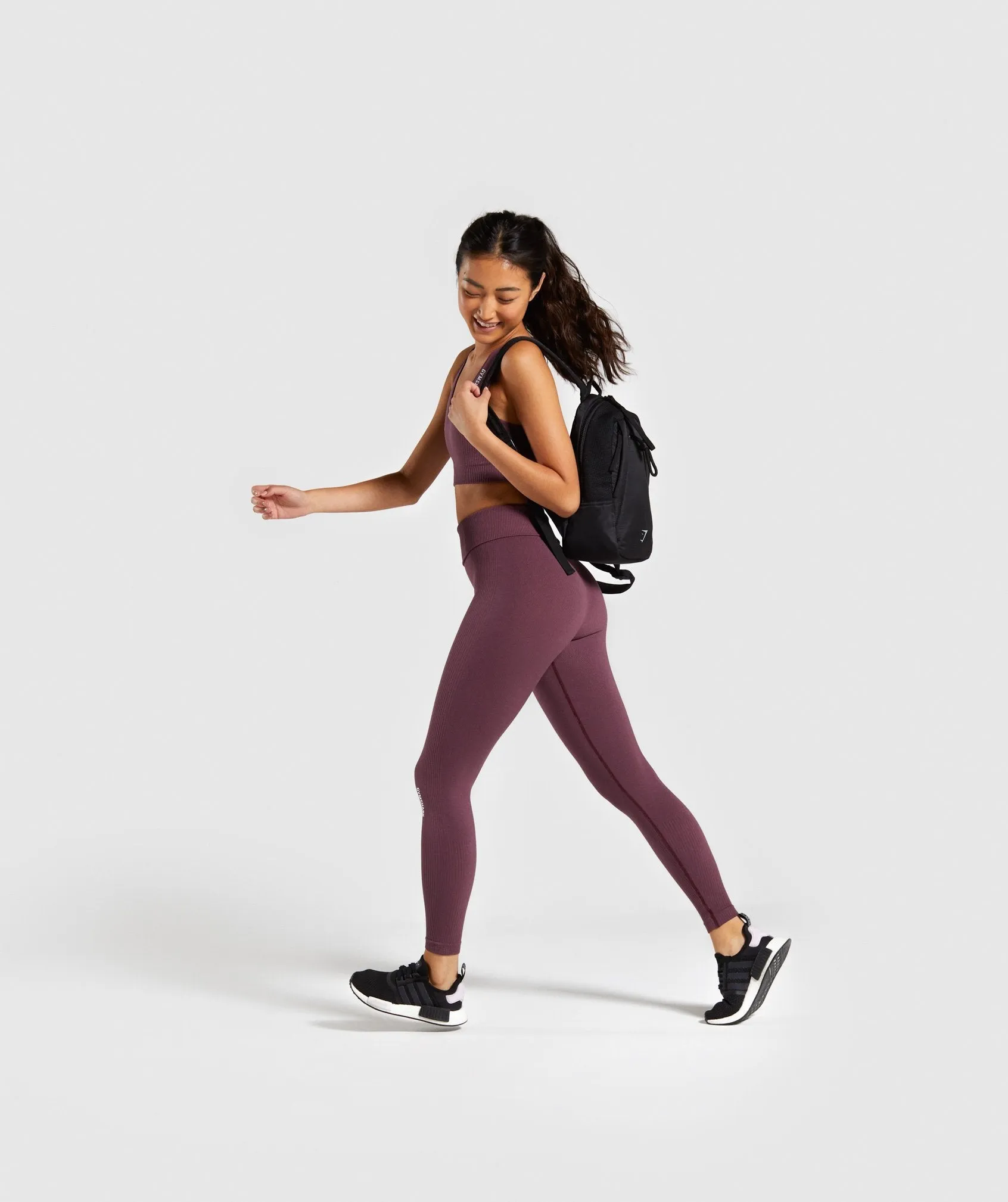 Gymshark Power Down Leggings - Berry Red