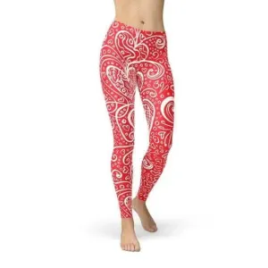 Heartfelt Floral Fitness Leggings - Size XL