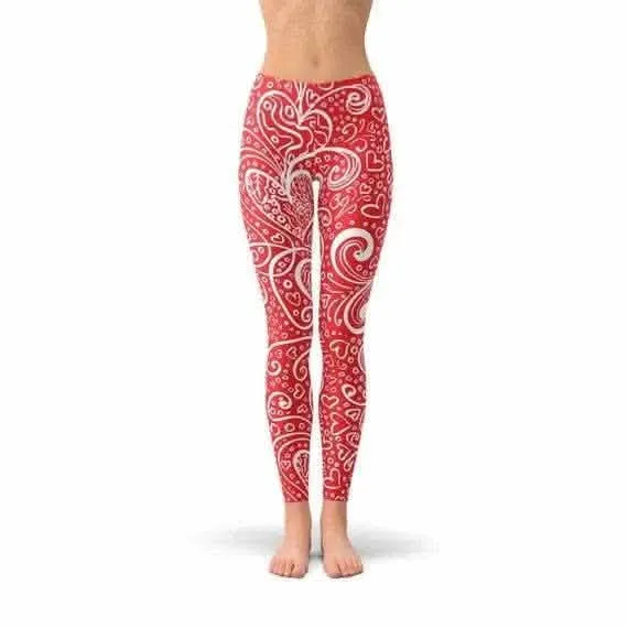 Heartfelt Floral Fitness Leggings - Size XL